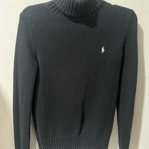 Ralph Lauren knitted cotton black turtleneck sweater